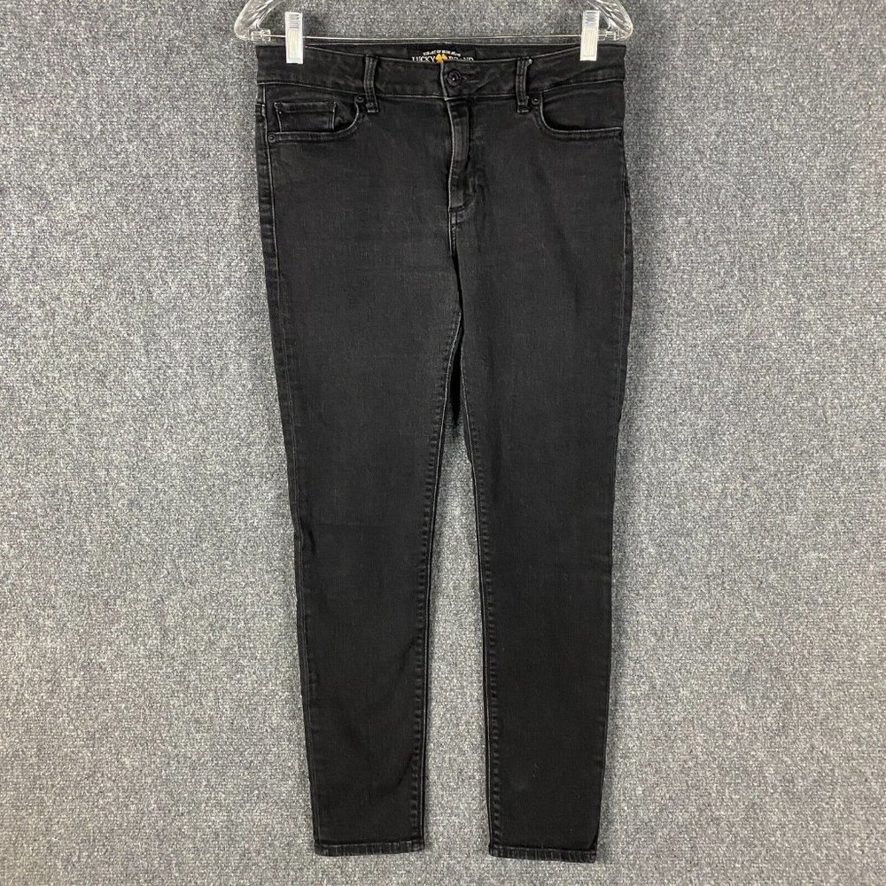 Lucky Brand Sasha Supper Skinny Jeans Women's 10/30 Denim Stretch Charcoal Gray